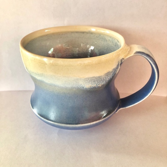 HANDMADE Coffee Mug Tea Cup Dipped Porcelain w/ Lace Mandala Base One-of-a-Kind - Picture 1 of 14